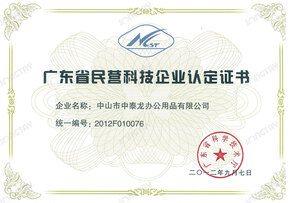 廣東省民營科技企業證書